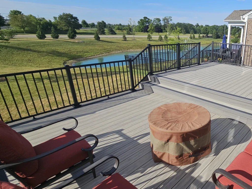 Composite Deck with Black Railing