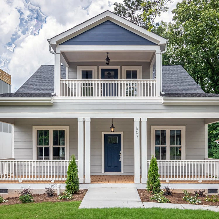 Home with porch and balcony