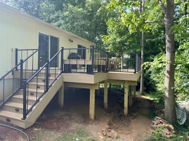 PVC Deck with railings and stair lights