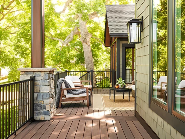 pvc english walnut deck